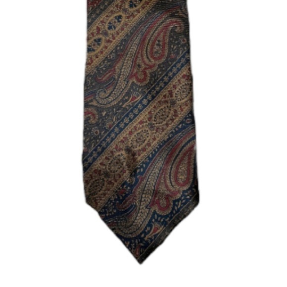 VINTAGE BURBERRYS OF LONDON MENS JOHN COMFORT 100% SILK NECK TIE - Picture 7 of 7